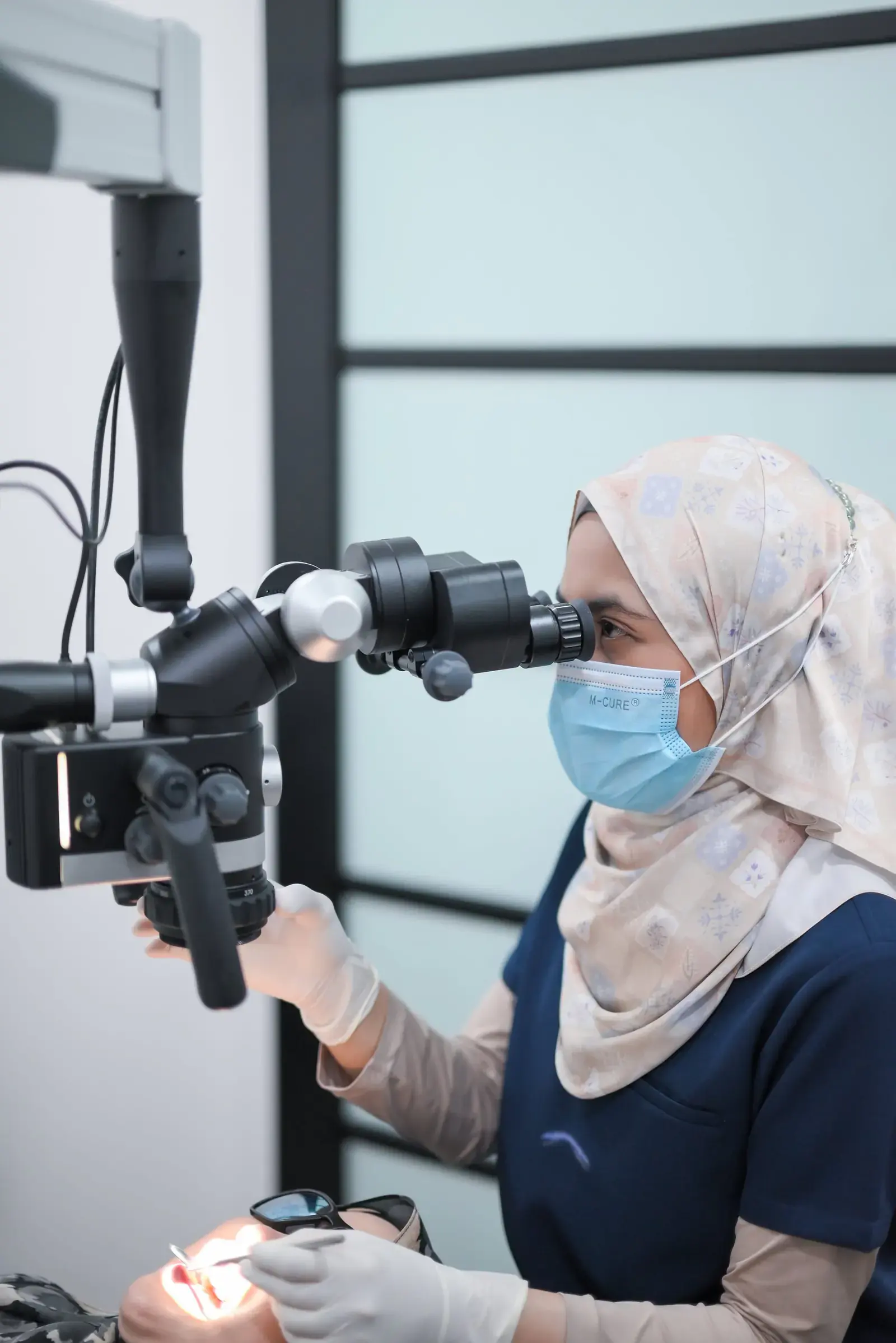 Dr n with microscope